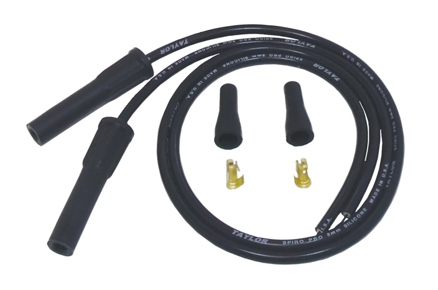Spark Plug Wire Set Universal 8mm Silicone Spiro Pro 180_ 350 ohm_ft Black 10085